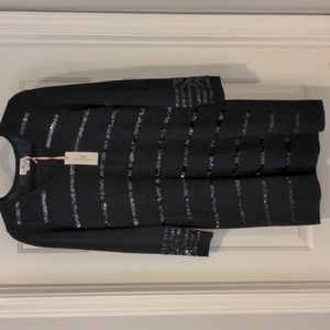 Vineyard Vines Jet Black Sequin Sweater Dress, Size SMALL, NWT